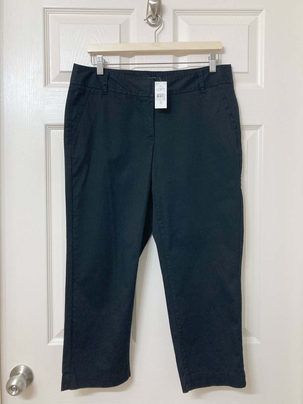 LOFT Women’s Black Julie Mid Rise Cropped Chino Capri Pant Size 8 Coastal Summer